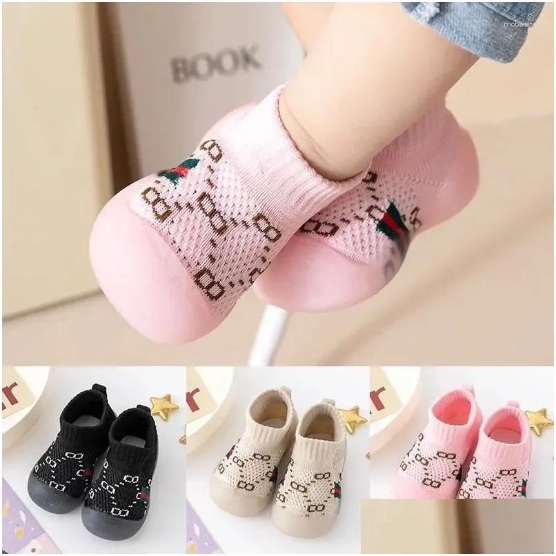 First Walkers Spring And Autumn Mesh Children`s Solid Color Shoes Soft Sole Outwear Walking