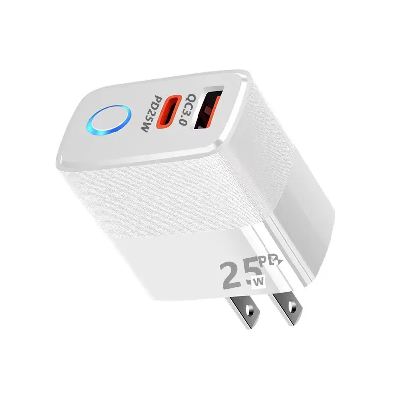 25 W USB C ŁYSKA SZYBKA QC 5.0 Szybkie ładowanie PD Type C Adapter ładowarki dla iPhone'a Xiaomi Samsung Huawei Telefon komórkowy UK US UE Plug