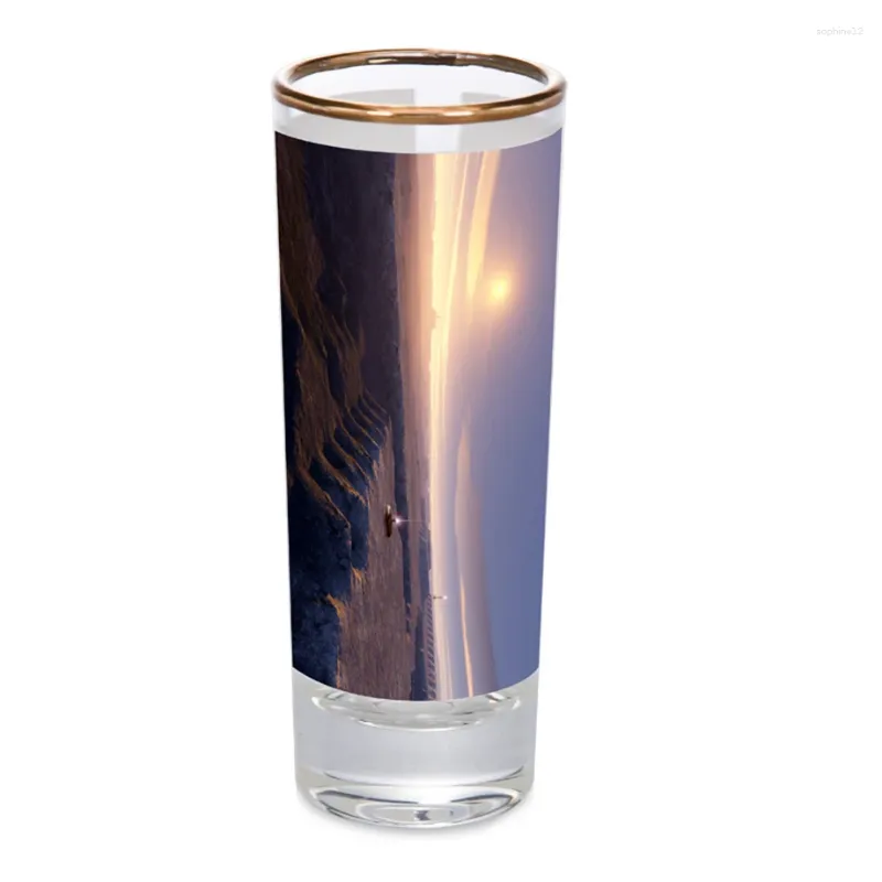 Vinglas 288 st/parti 90 ml/3oz sublimering Glass S Skinny Whisky Mug Mini Cup Bar Tumbler With Gold Rim Diy Design 12st Packing