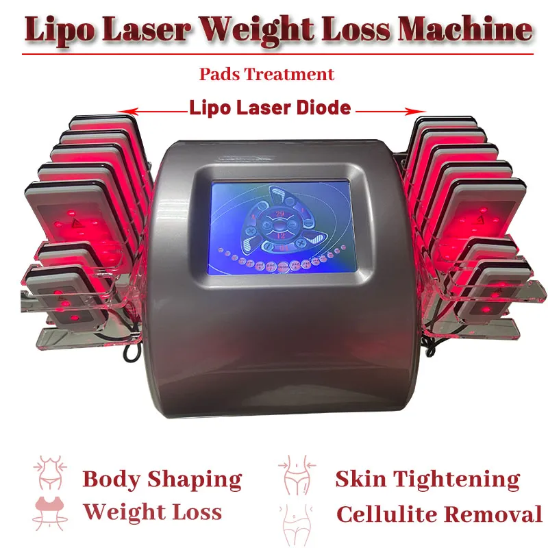 Pads Lipo Laser Diode Machine Machine Lipolys Lipolys Light Therapy Неинвазивная потерю веса лежа