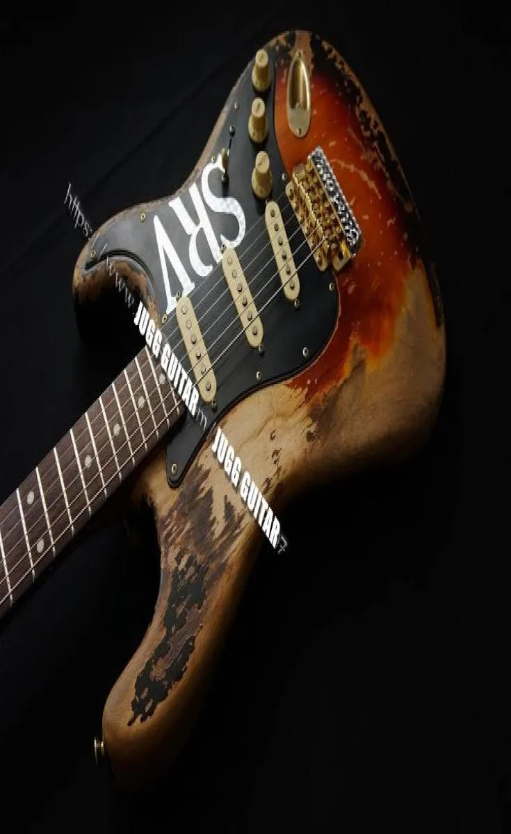 Nadir Gitar 10s Özel Mağaza Masterbuilt Sınırlı Sürüm Stevie Ray Vaughan Tribute SRV Numaralı St Elektrik Gitar Vintage Brown5674652
