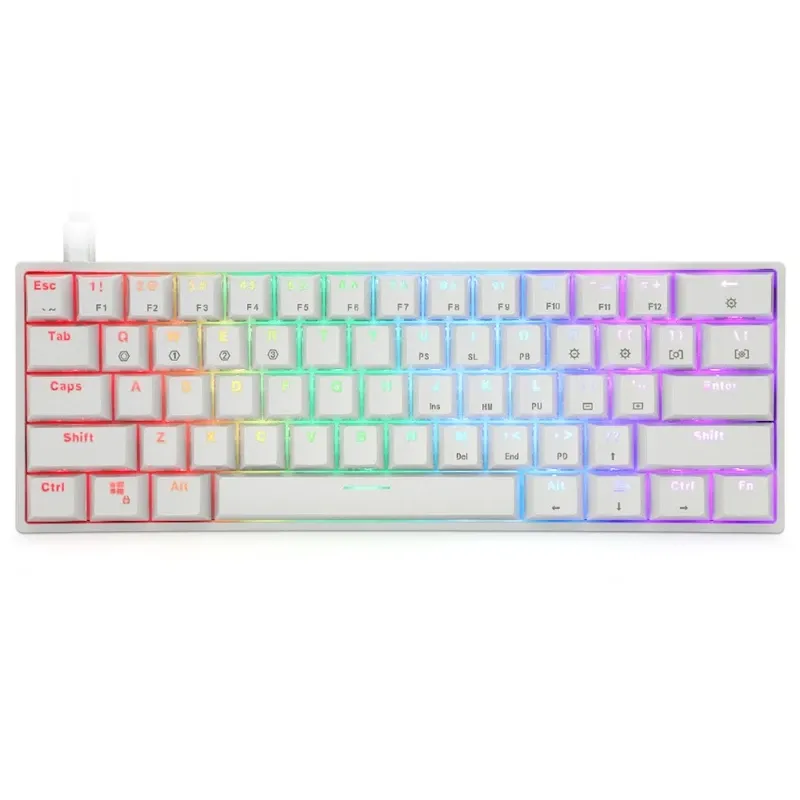 Fall SK61 GK61 Portabel 60% Mekaniskt tangentbord Gateron Optiska switchar Backbellyst Hot Swappable Wired Gaming Keyboard för PC