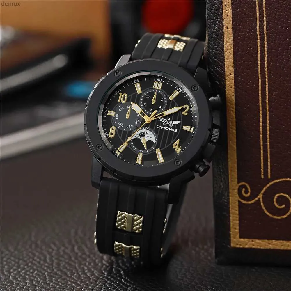 Andra klockor Fashion Mens Quartz Watch Gift Slicone Band Outdoor Sports Mens Watch Hot Selling Casual Watchl240403