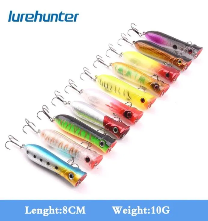 NOUVEAU 10PCS 8CM11G LASER POPPER LUres de pêche ISCA ISCA TACK DE PRESSION DUR ARTIFICIELLE 10 COULEURS PESCA MINNOW CRANKBAIT7985673786562