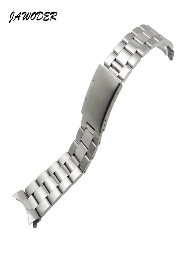 Jawoder Watch Band 18 19 20 22 23 24mm Silver Pure Solid rostfritt stål Poleringsbrushed Watch Strap Distribution Buckle Bracelets5109365