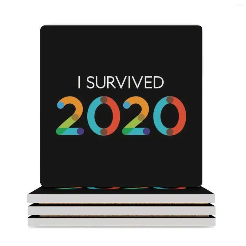 Table Mats I Survived 2024 Ceramic Coasters (Square) Drink Set Cup Mat