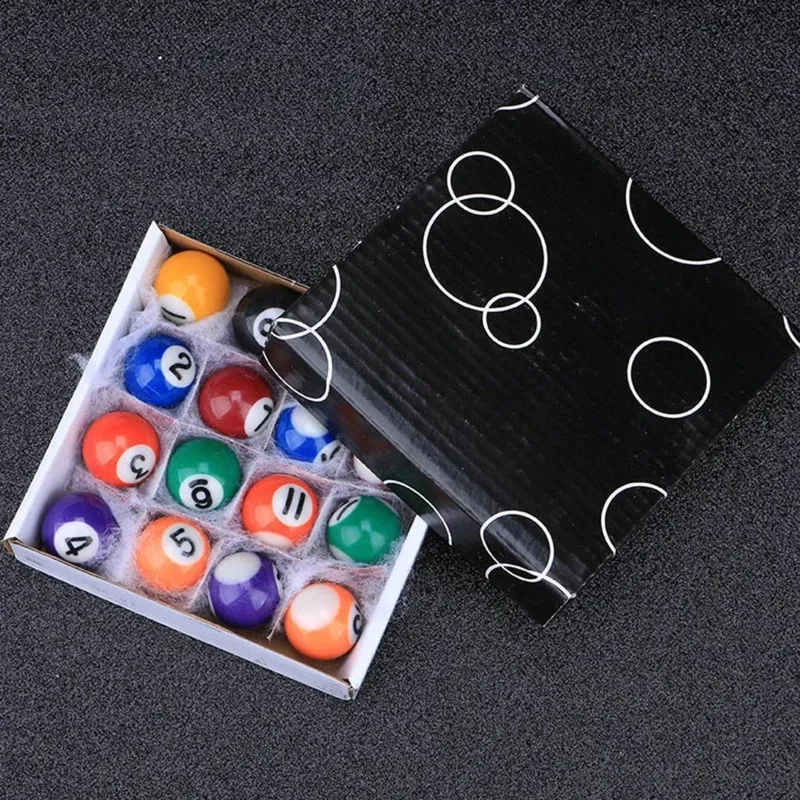 Mini Billard Balls Set 25/32 / 38 mm Enfants billards Balles de table de billard Polyester Resin Small Cue Balls Full Set 240327