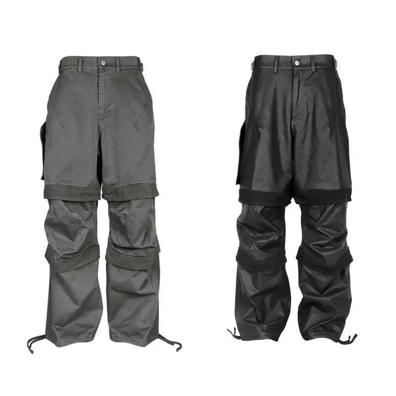 Men's Pants Heavyweight FAR. ARCHIVE Layered Tactical Multi-Pocket Parachute Work Pants High Quality Mens Womens Loose Fit Sweatpants J240402