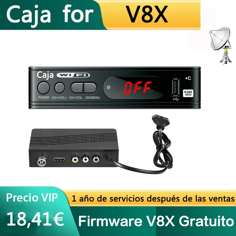 Box DVD T2 Caja FO V8X TV Box Wifi USB 2.0 Dongle Fullhd 1080p DVDT2 Tuner TV Box Receptor satélite DVD T2 Converte No App