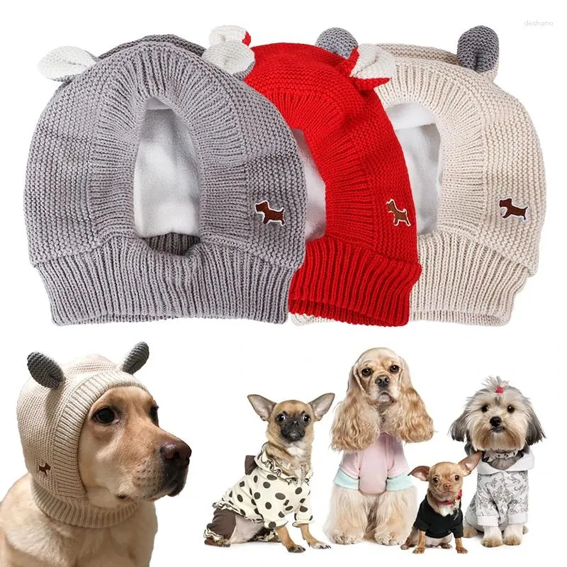Appareils pour chien Protection du bruit Moiffes Moiffs confortables Chapeau tricoté avec des couvercles pour chiens Soulagement de l'anxiété Compte
