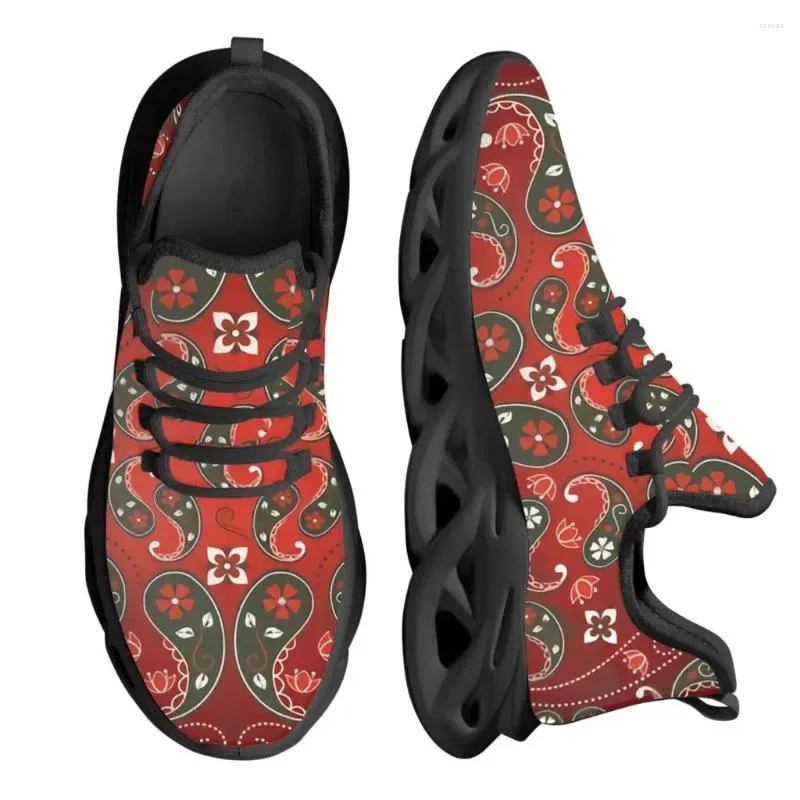 Sapatos casuais instantarts vintage Paisley impressões outono ao ar livre malha respirável feminino plataforma tênis de viagem 2024