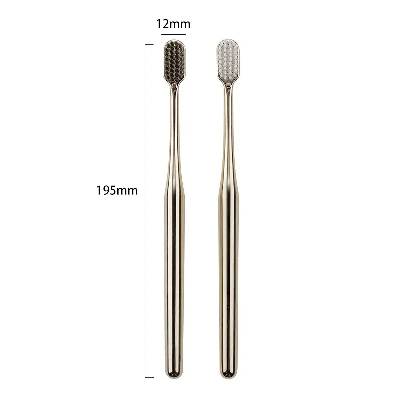 Luxury Soft Toothbrush Men Women Adult Tooth Brush Electroplate Gold Color Dental Brushes Toothbrushes Customizable Wholesale