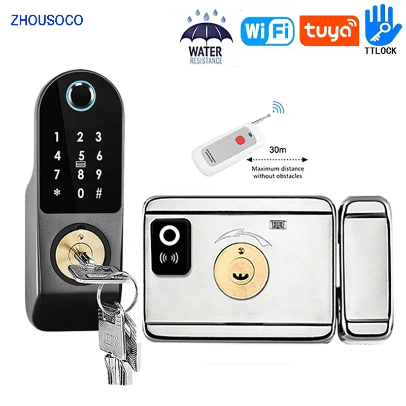 Bloqueio de impressão digital bloqueio tuya wifi controte biométrico biométrico de porta inteligente bloqueio bluetooth ttlock aplicativo cartão sevescode bloqueio eletrônico bloqueio