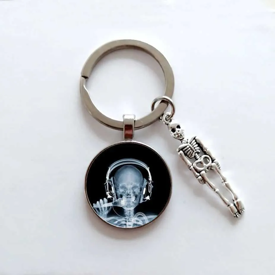 Keychains Lanyards X-ray film keychain human body image accessories health and medical hospital student promotion Q240403