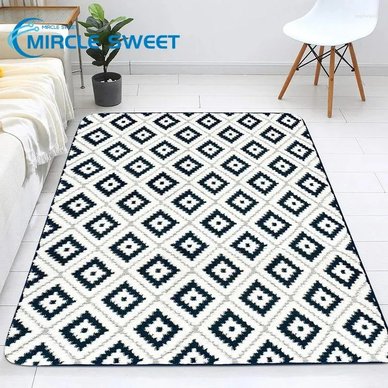 Carpets Rhombus salon Home Decor Chamor Taps Mat de sol super doux pour tapis de tapis épais décoration nordique tapis de style nordique
