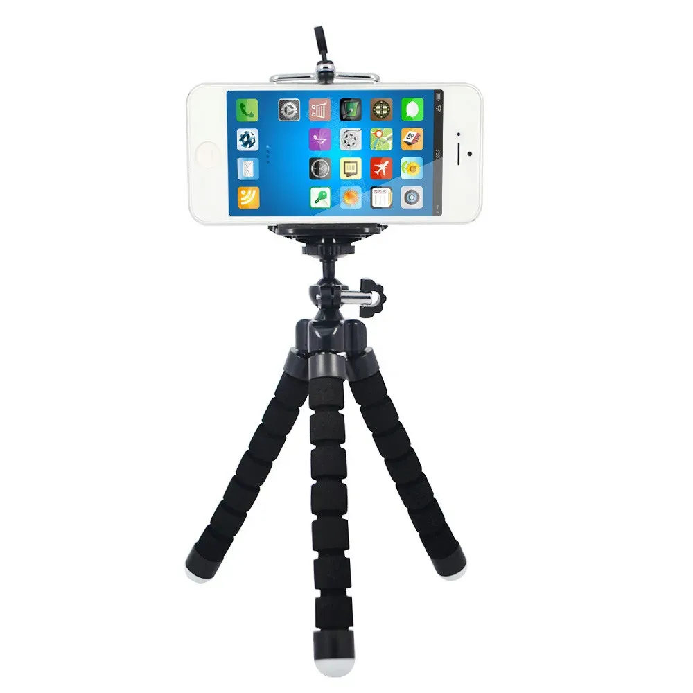 Cell Phone Mount Car Holder Stand Flexible Octopus Tripod Bracket Monopod Adjustable Foam Support For Smart Phone Camera Universal MQ100