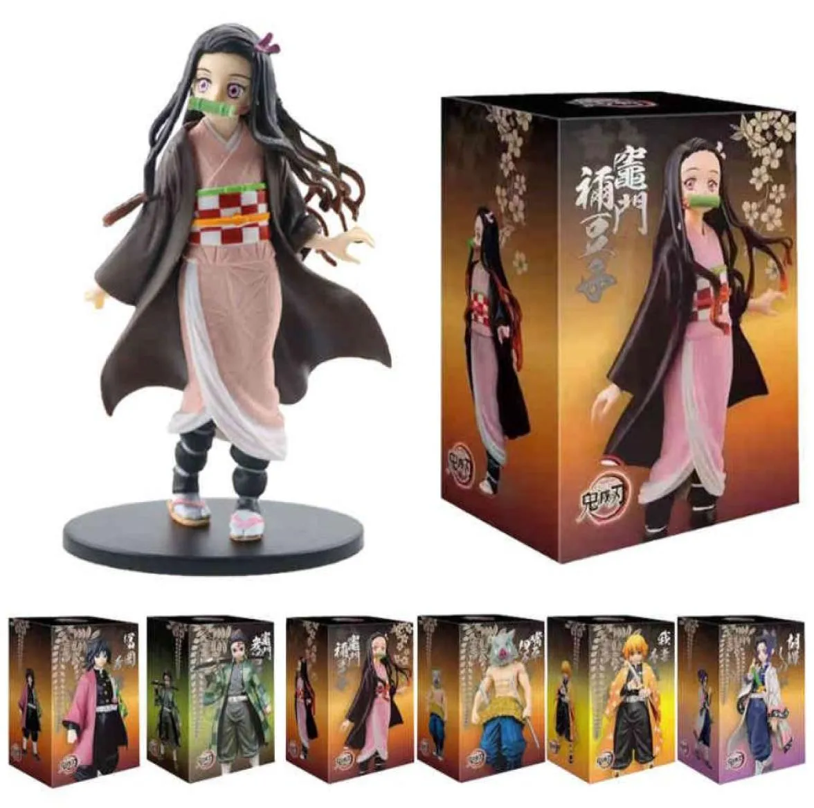 ANIME 16 cm Figura Kamado Tanjirou Nezuko Action Figures PVC Modello giocattoli Zenitsu Figurina Inosuke Kimetsu No Yaiba 934910379