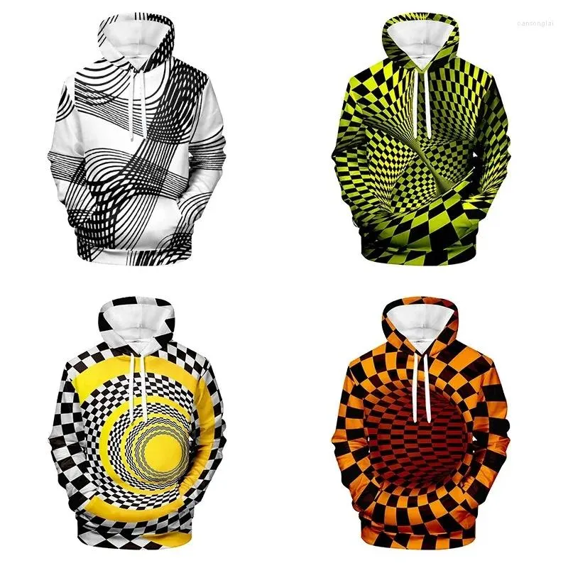 Sweat à capuche masculin 3D Swirl Swirl Dizzy Hypnotic Costume Pullor Hip Hop Male Female Sweats Sweats Sweats Sweats Sweats Hooded 4XL