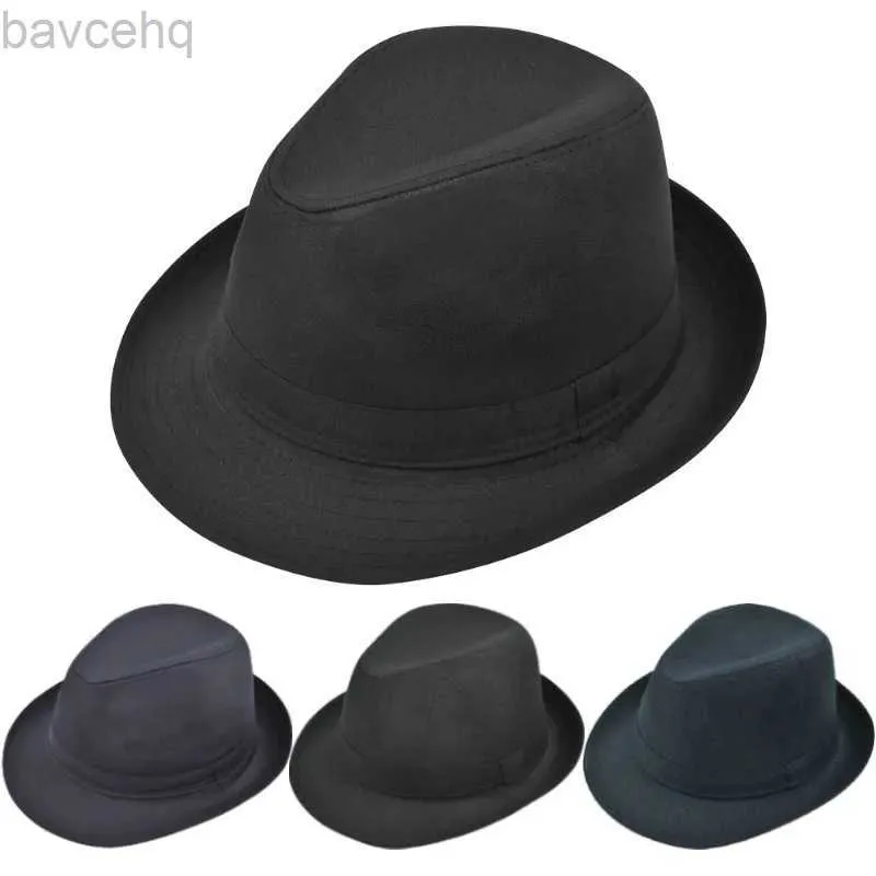 Breda randen hattar hink hattar hösten vinter hattar för män fedoras topp jazz pläd hatt vuxna bowler hattar 240407