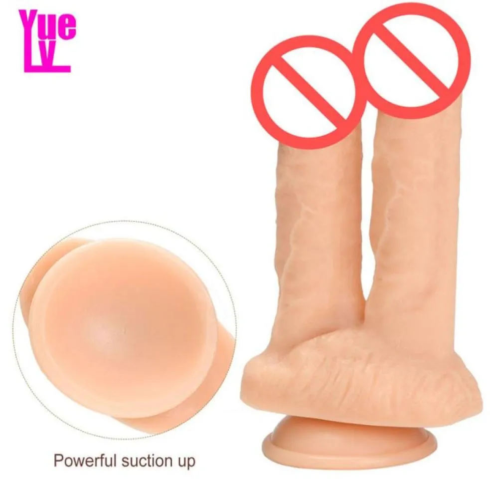 Yuelv 827 tum dubbelhuvud dildo vuxna sexleksaker för kvinnor anal vaginal artificiell penis med sugkopp gspot stimulera femal8956689