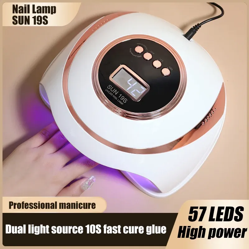 Boulons séchage à ongles Sécheur à ongles LED UV pour manucure Gurage rapide vernis à ongles 57leds