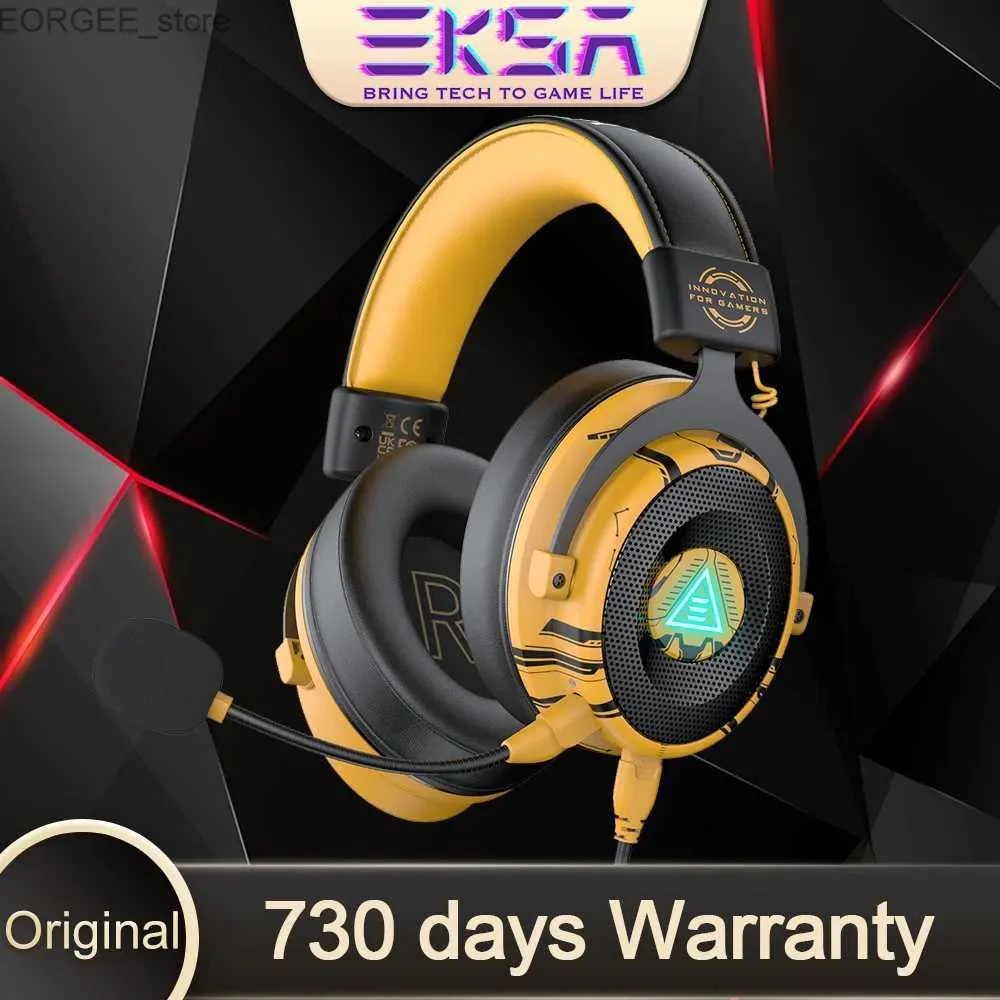 سماعات الأذن للهاتف الخلوي EKSA E900 Pro Gaming Headones مع سماعة رأس MIC 7.1 Sound Gaming لأجهزة الكمبيوتر Gamer Wired Gamer Headphone لـ Xbox/PS4/PS5 Y240407