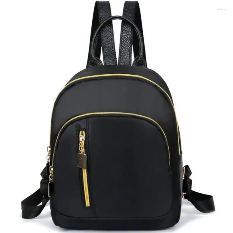 School Bags Women Girls Black Nylon Mini Backpack Travel Shoulder