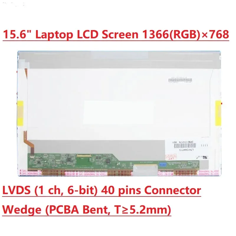 Écran 15.6 "Écran LCD Matrix d'ordinateur portable pour Dell Inspiron 3520 5520 N5110 N5040 N5050 M5040 N5030 15R 1545 7891 40 broches
