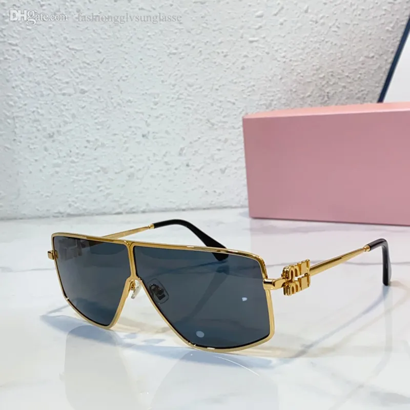 Womens Designer modieuze zonnebril met groot frame en onafhankelijke metalen letter ingelegde diamant mumu51 dames luxe zonnebril UV400