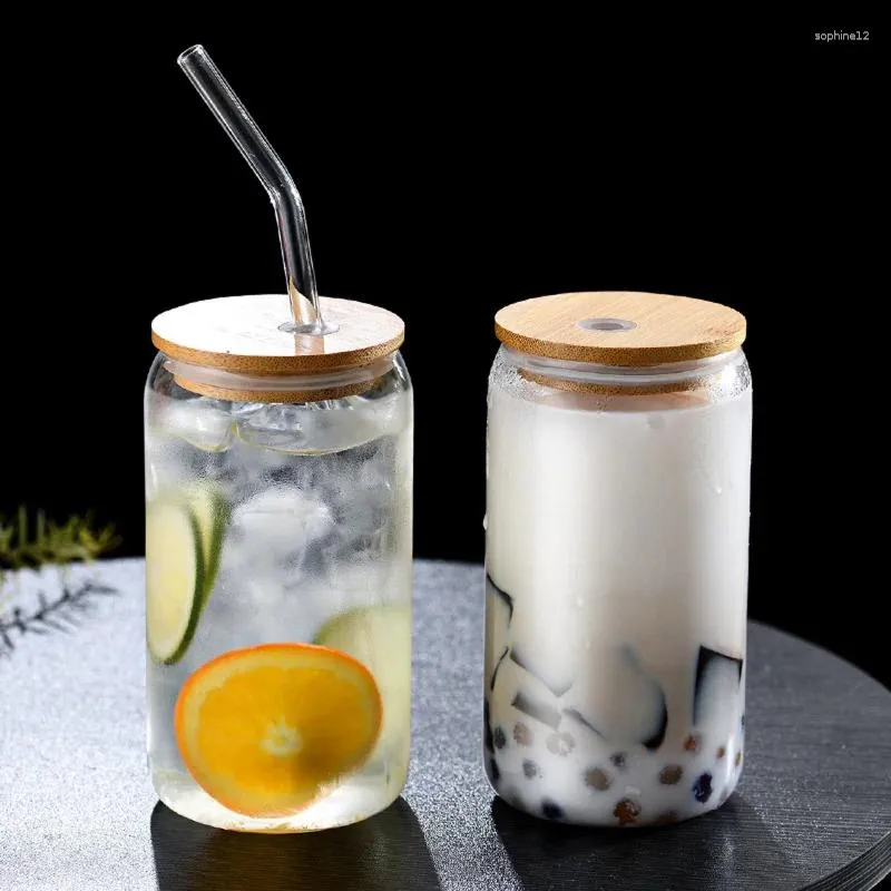 Wine Glasses Drinking Glass Cup With Lid And Straw Shaped Transparent Bubble Tea Cups Beer Coffee Tumbler Drinkware Mug