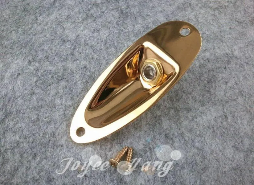 Niko Gold Electric Guitar Output Jack Socket Plate2 Skruvar för Fender Strat Electric Guitar Whole4357373