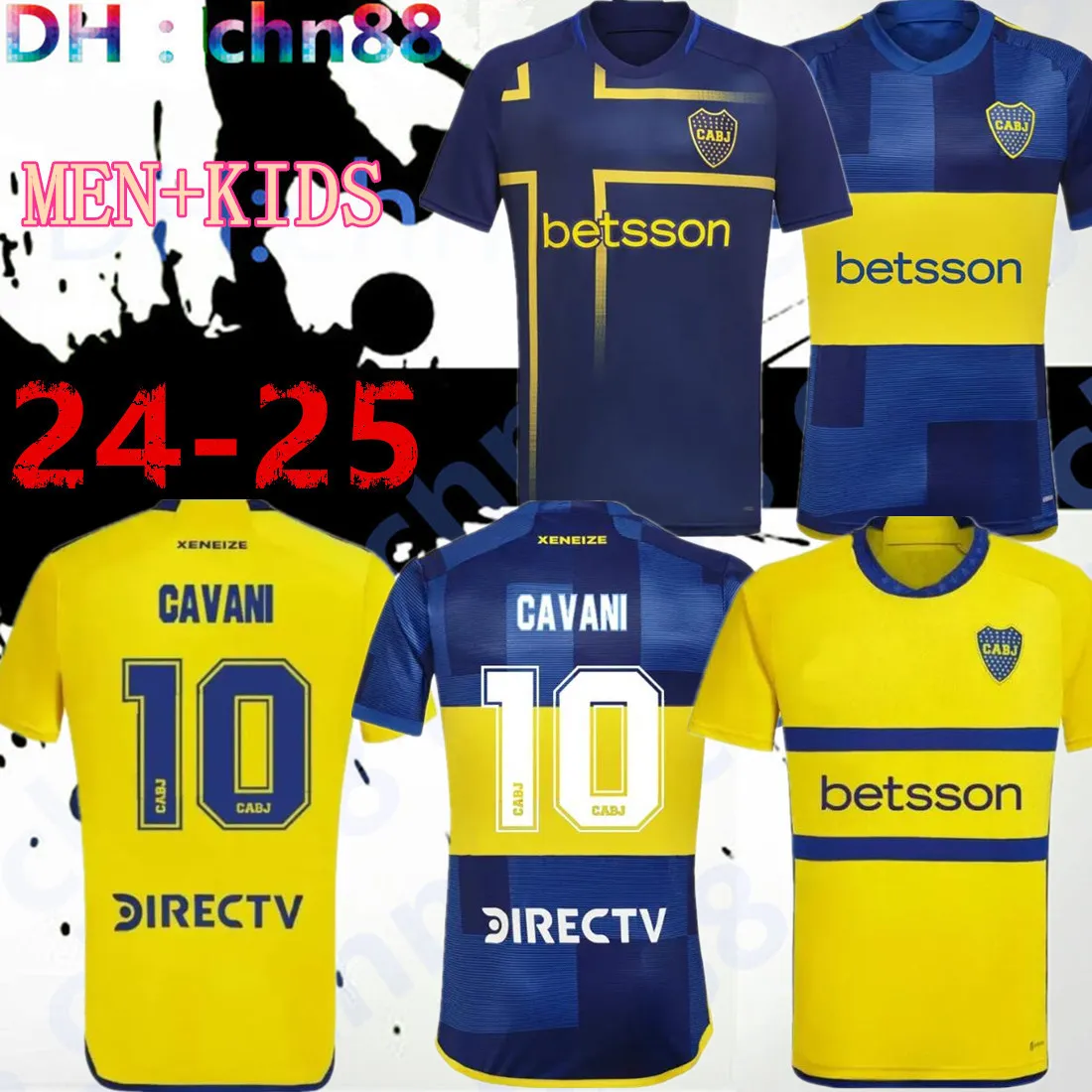 23 24 Boca Juniors Cavani 축구 유니폼 Janson Zeballos 2023 2024 Benedetto Maradona Medina Varela 홈 어웨이 세 번째 축구 셔츠 남자 아이들 키트