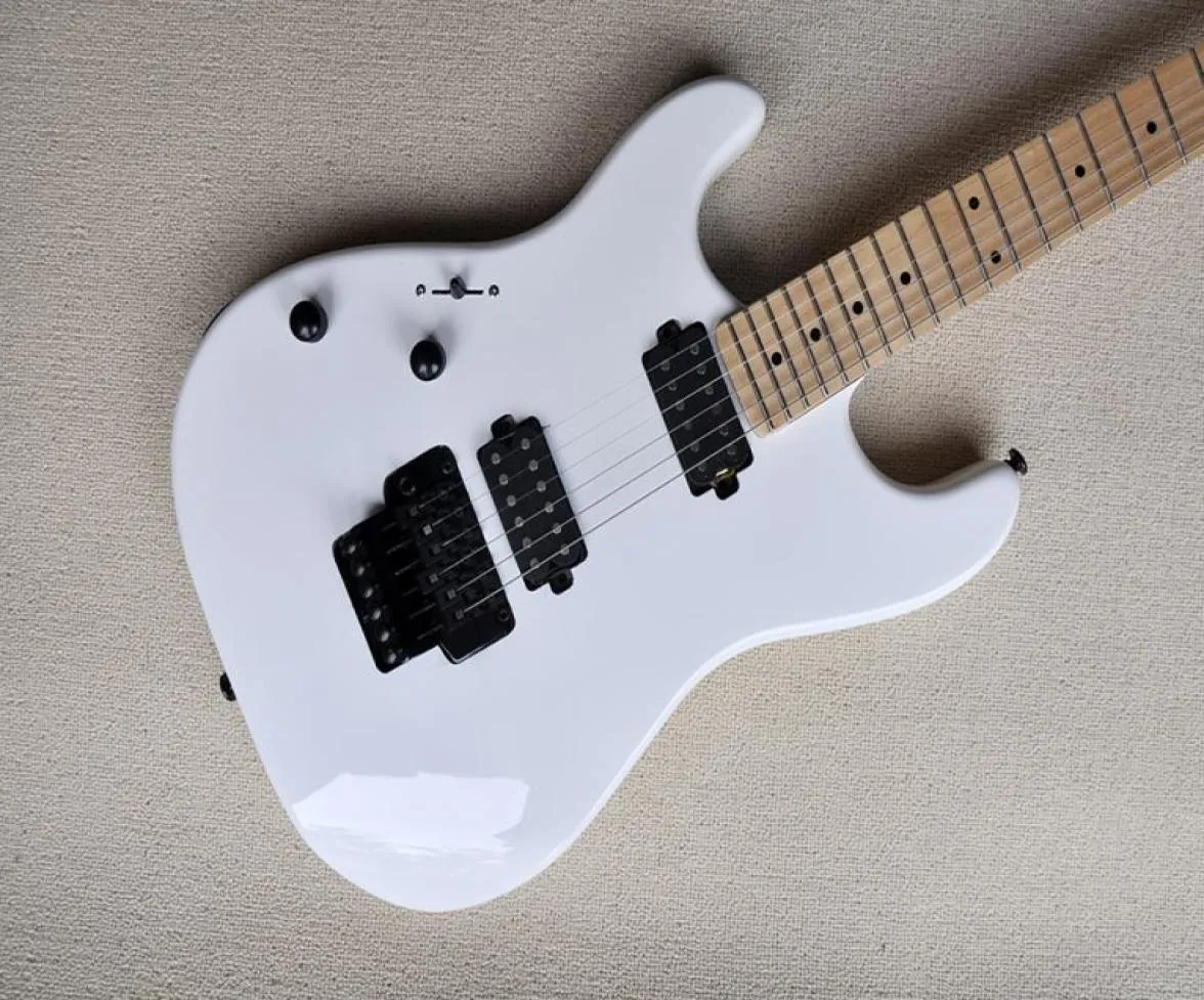 Factory Custom Left Handed White Electric Guitar met Floyd Rose BridgeMaple fretboardblack Hardwarecan worden aangepast 7328295