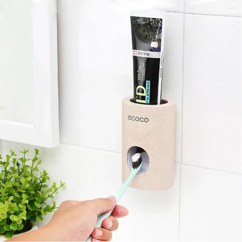 Badaccessoire set stofbestendige automatische tandpasta dispenser wandbevestiging standaard squeezers badkamer accessoires tandenborstelhouder