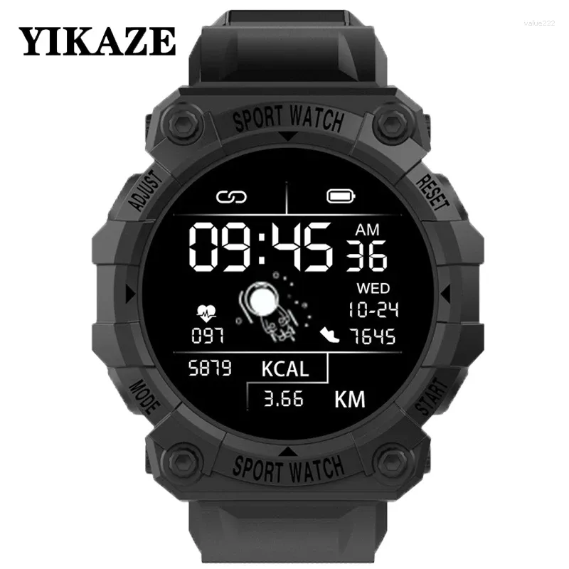 Relógios de pulso Yikaze Sports Men's Sports Multifunction Men Smart Men Digital Bluetooth Sport Relógio Rastreador de fitness LED LED RELECTIL