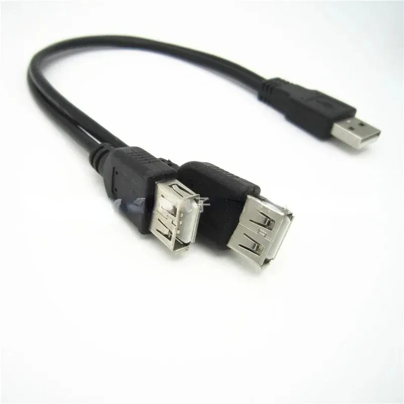 USB 2.0 A Male To USB Female 2 Double Dual Power Supply USB Female Splitter Extension Cable HUB Charge for Hard Disks Printers