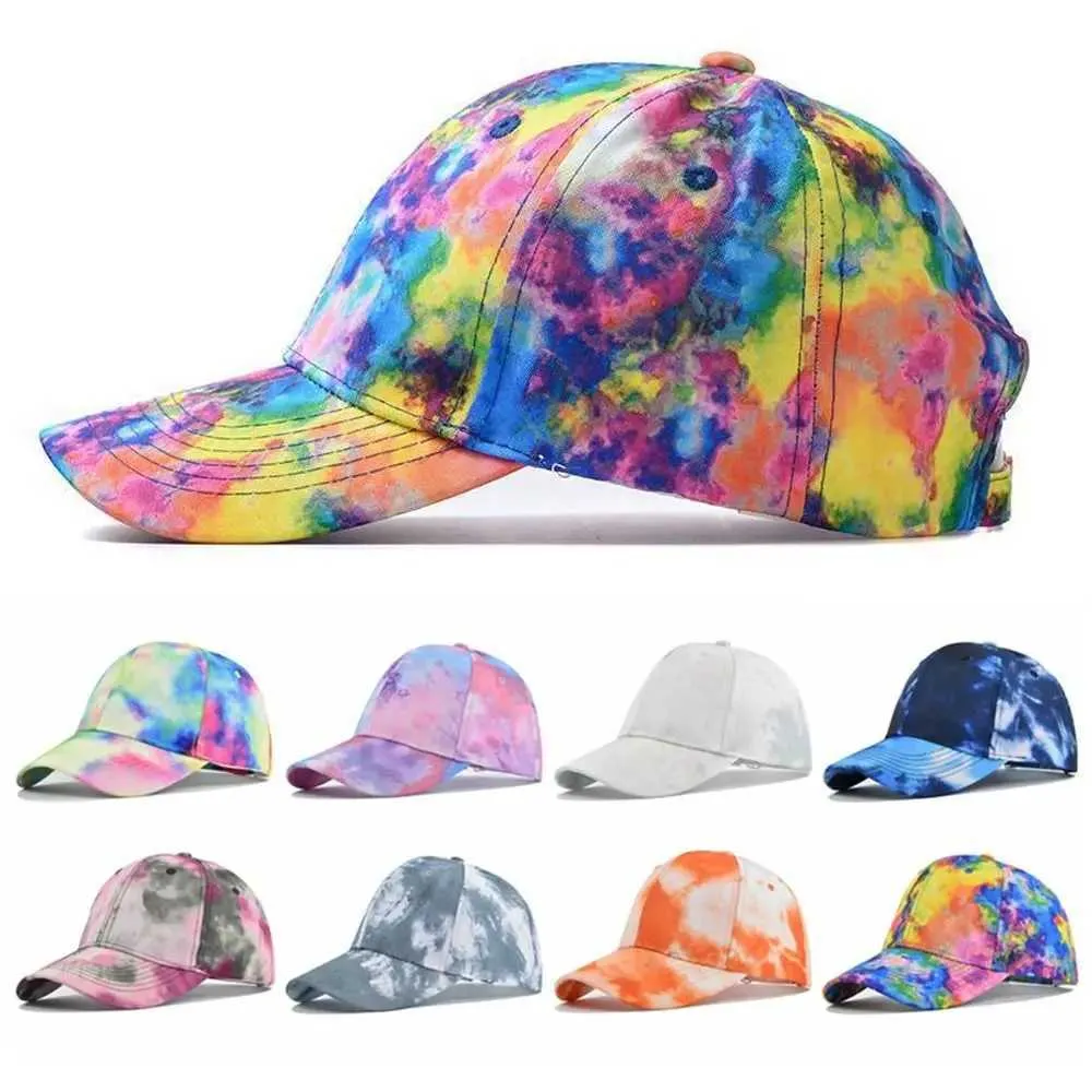 Ball Caps à la mode Tie Dye Impression de conception de baseball Camion Tamion réglable Disponte du soleil Q240403