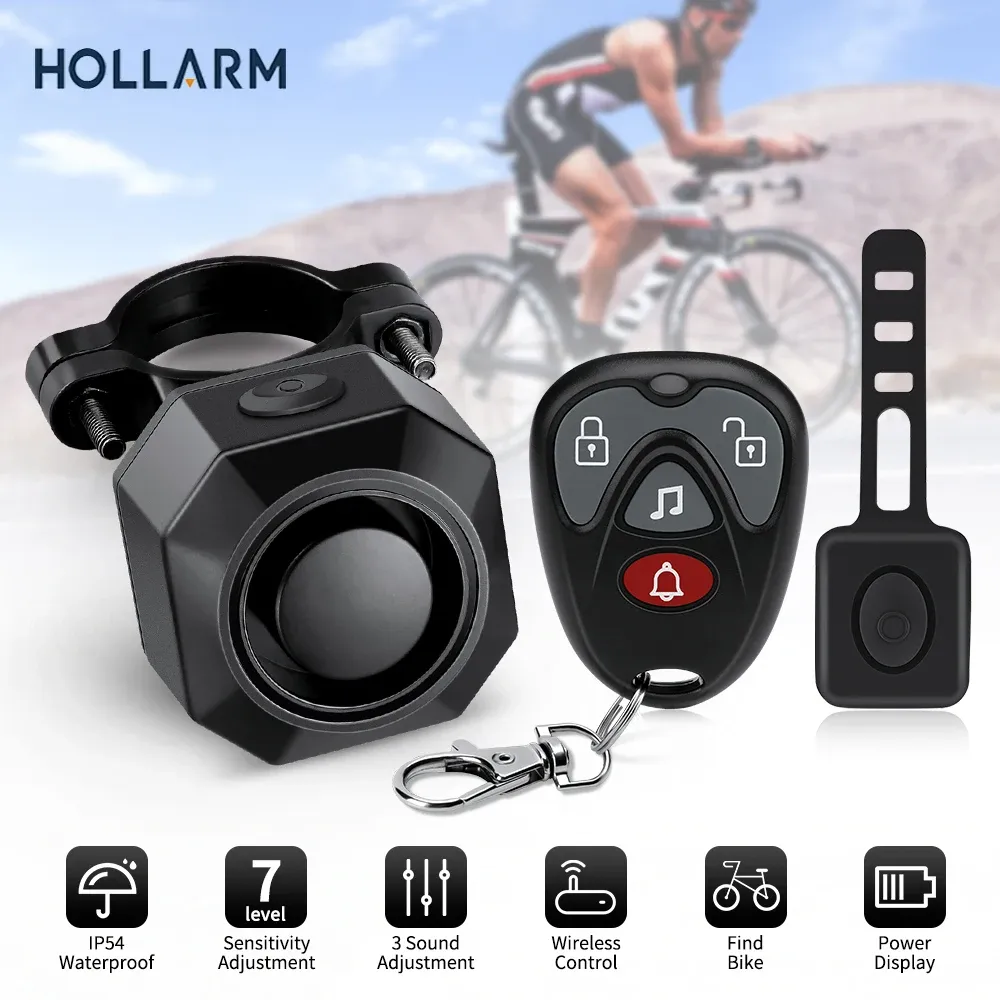 Kits Hollarm Wireless Bicycle Burglar Alarm Remote Control Electric Motorcycles Scooter Bike Security Protection Vibration Alarms