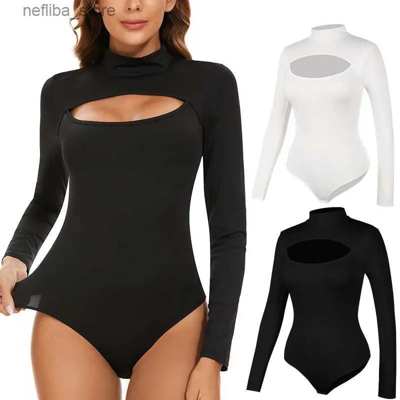 Tammella in vita Shaper High Collar Spetwear Corset Bodysuits Women Tummy Control Crenge Sexy Open Pore Tops Shaper Full Body Shaper L2447