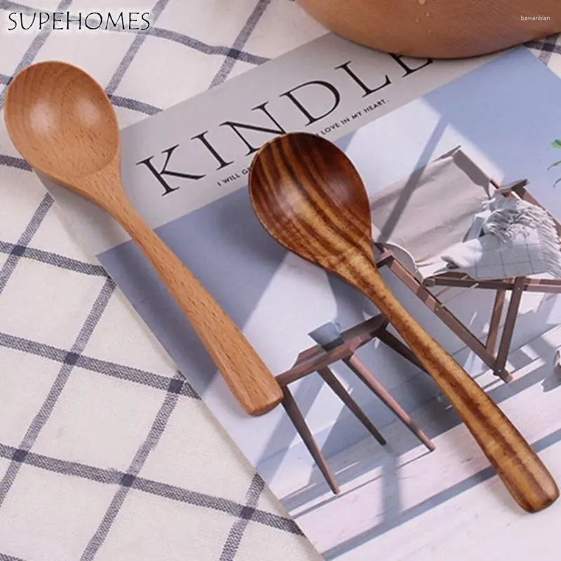 Spoons Non Scratch Round Tableware Teaspoon Cooking Kitchen Wooden Spoon Soup Ladle Tablespoon