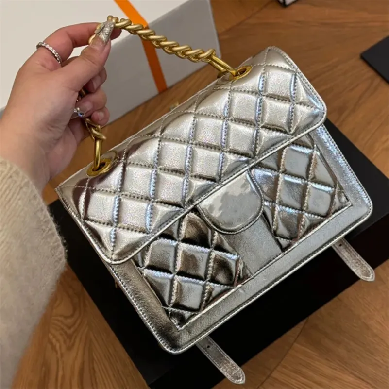 Designer clássico feminino mochila Tote diamante Letta de rede dupla bolsa acolchoada bolsa vintage Corrente de couro vintage Multi Pochette