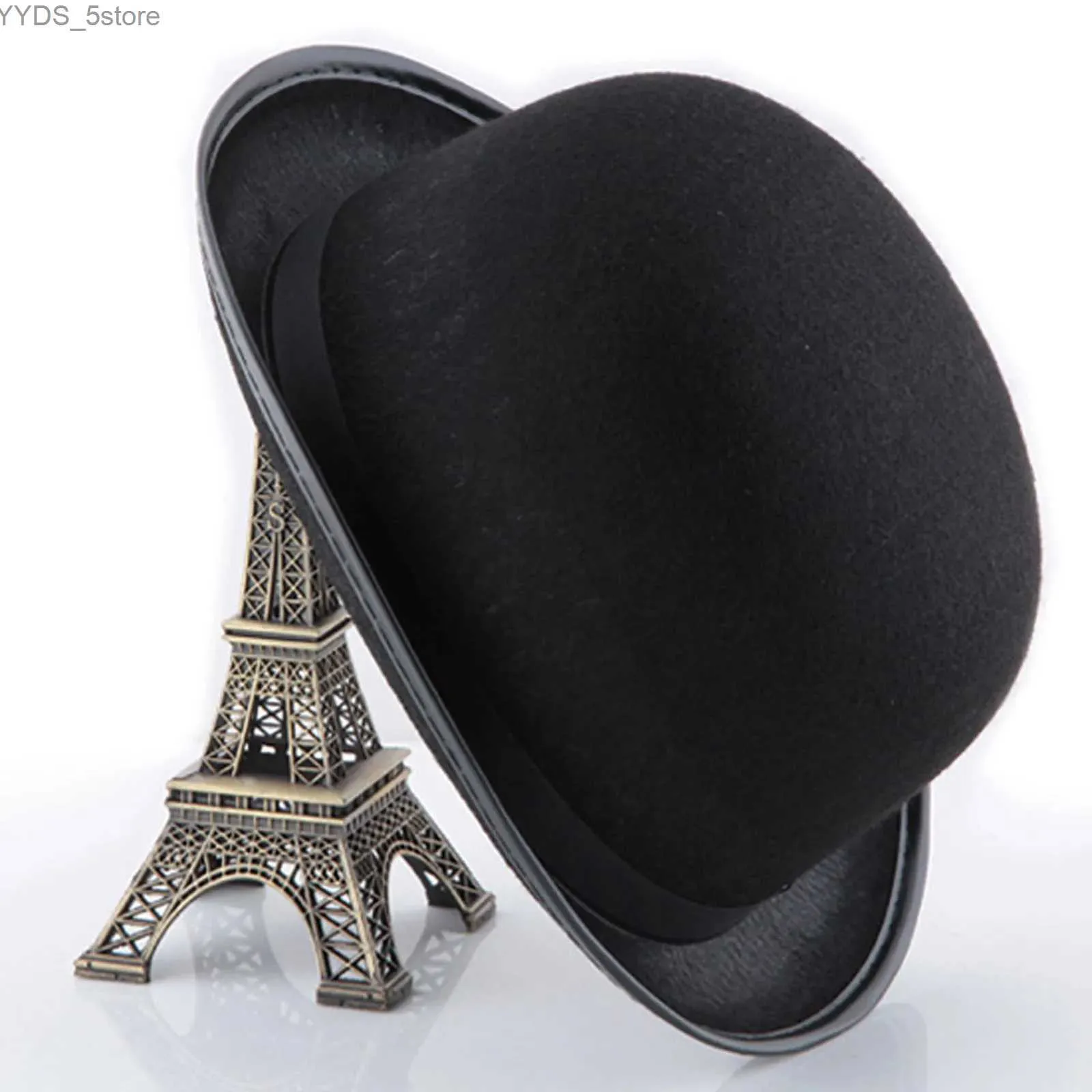 Geniş Kötü Şapkalar Kova Retro Erkek Yün Kuşak Fedora Şapkası Black Jazz Trilby Panama Gentlemans Gangster Chapeau Homme YQ240407