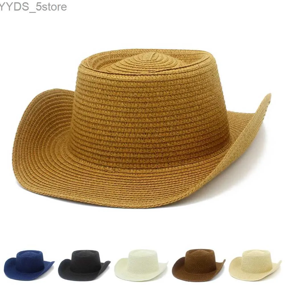 Larges chapeaux à bord Bodet Str Hat Mens Fedora rétro trilby jazz denim Sunhat Brim Brim Chapeau Blower Round Top YQ240407