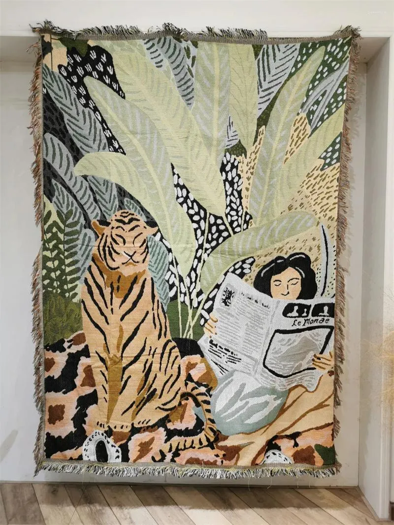 Tapisseries tricotées de couverture de couverture de couverture de couvercle de couverture de coussin décontracté décoration de tapisse