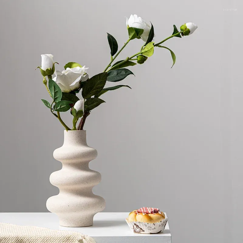 Vases Créativité Country Style Desktop Vase Vintage Jardin blanc Jardin Arrosage Céramique Kettle Flower Pot Home décor Crafts