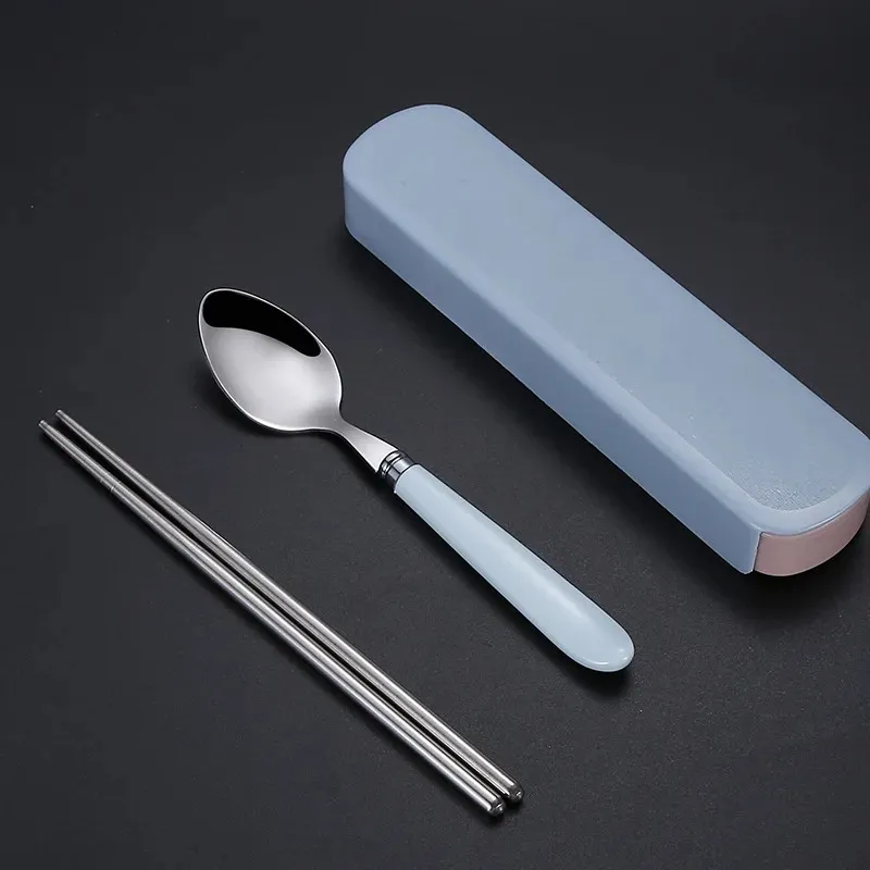 Mirror Silver Stainless Steel Cutlery Set Children's Fork Knife Soup Dessert Ice Spoon Complete Dinner Dinnerware Set Chopsticks