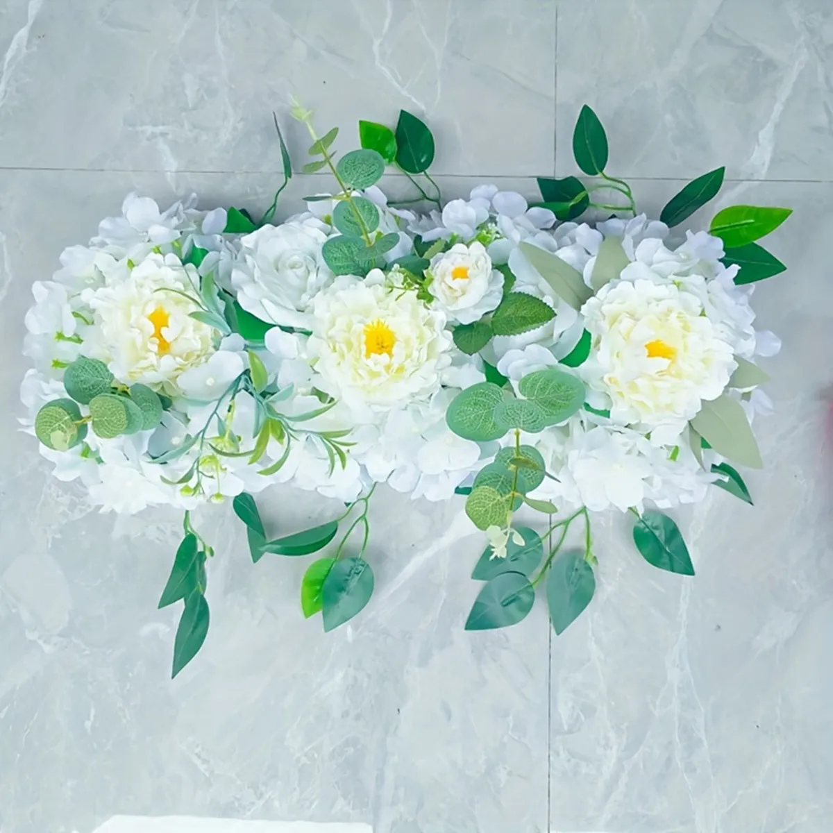Artificial White Rose Hydrangea Decorative Flowers Wall Row For Wedding Decoration Arrangement Supplies