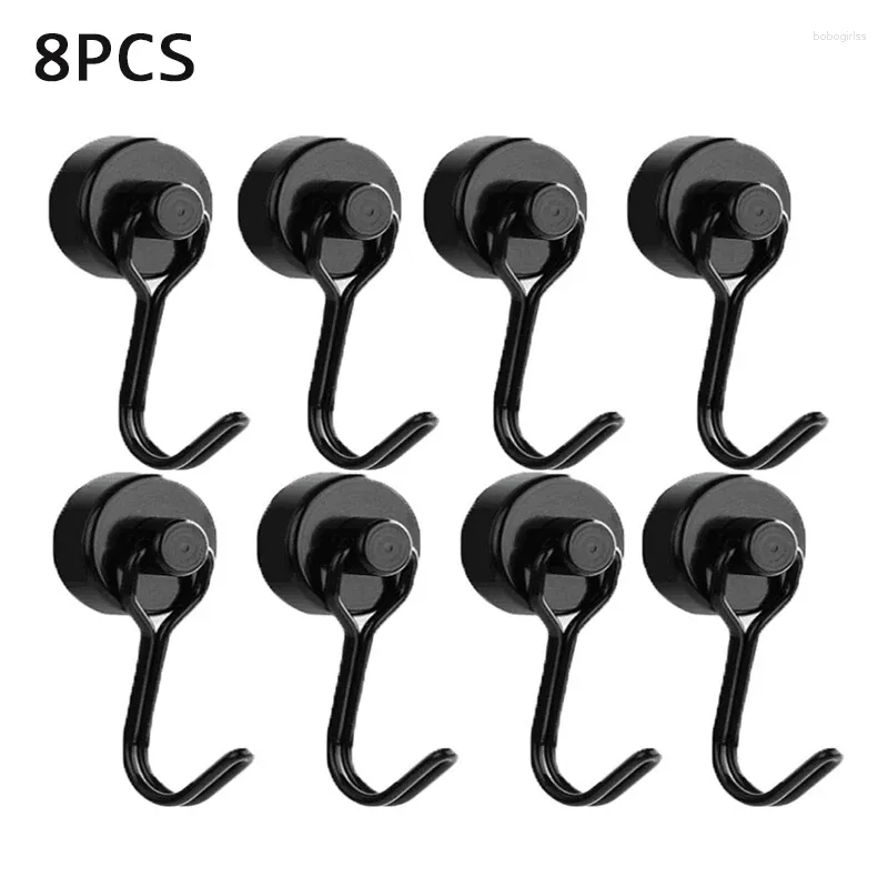 Hooks Refrigerator Multi-purpos Hook Holder Kitchen Key Grill Neodymium Home Duty Magnets Heavy For Strong Magnetic Black