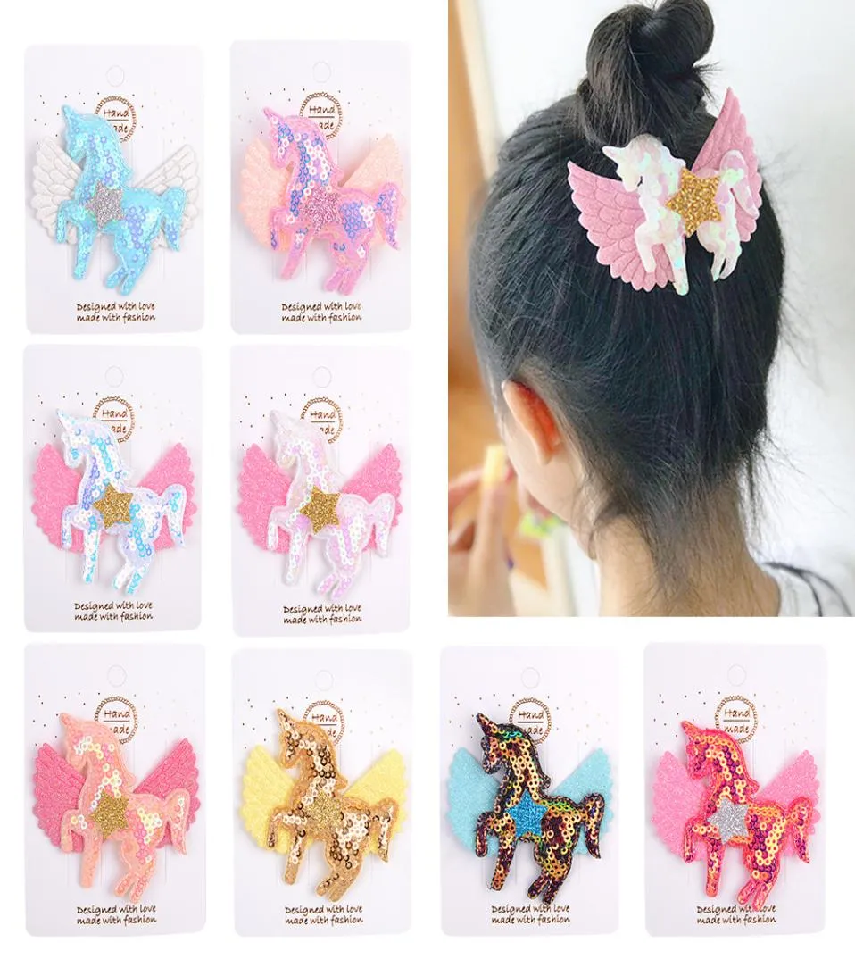 Baby Girls Barrettes Animal Rainbow Clips Hairpins Infant Hairgrips Children Butterfly shape Wrapped Safety BB Hair Clip Kids Hair8513995