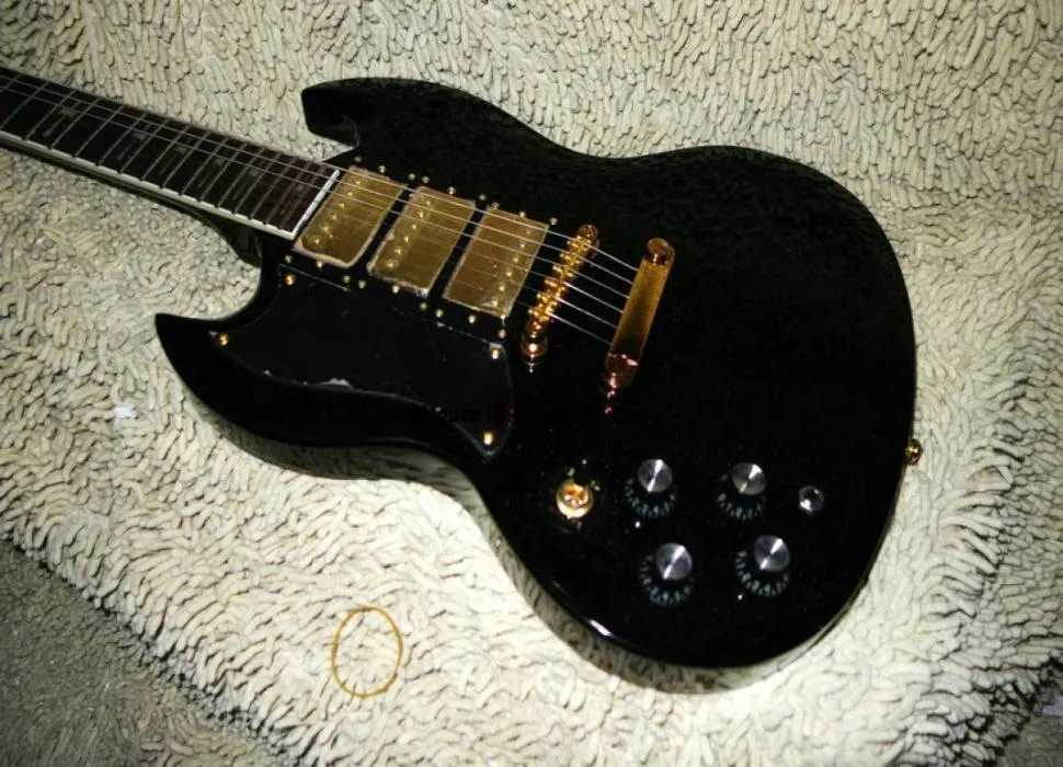 Guitar Factory Black 3 Pickups Left Handed Electric Guitar Gold Hardware Ny ankomst A11111914338